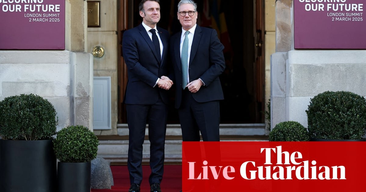 UK and France to work with Ukraine on peace plan, Starmer says, as European leaders arrive for London defence summit – live | Volodymyr Zelenskyy