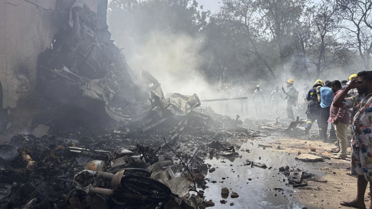 Air India plane bound for London crashes on takeoff at Ahmedabad airport