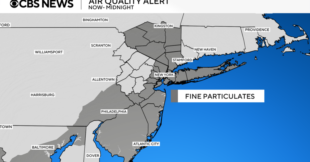 Air quality alert for NYC, Long Island and part of NJ today