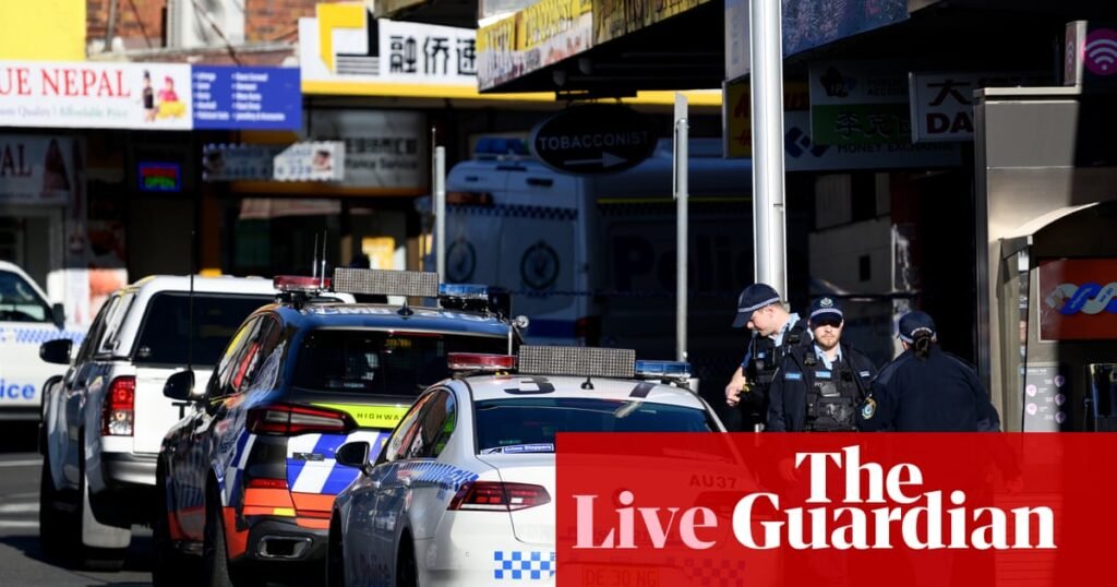 Australia news live: police say masked gunmen shot three people at kebab shop in Sydney’s west | Australia news