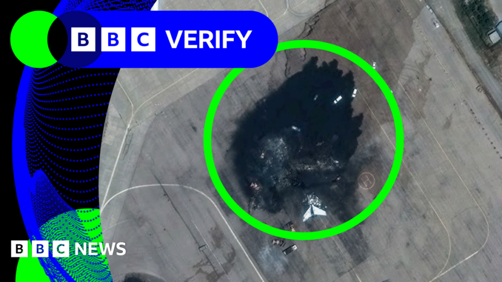 BBC Verify Live: Images show destroyed Iran jet and new air strikes on Tehran