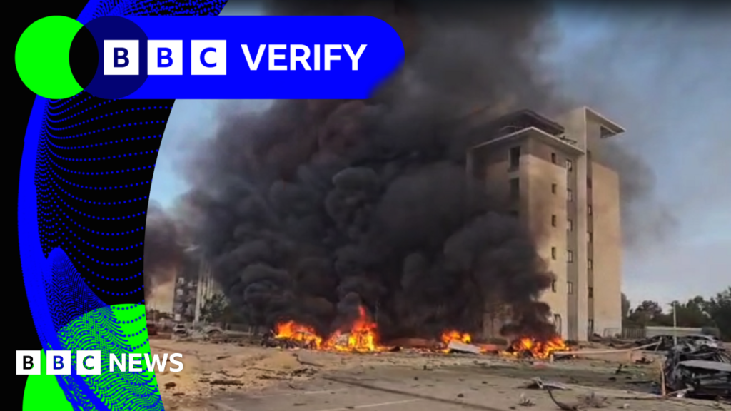 BBC Verify Live: Iran strike on Israel investigated and RAF base protest video checked