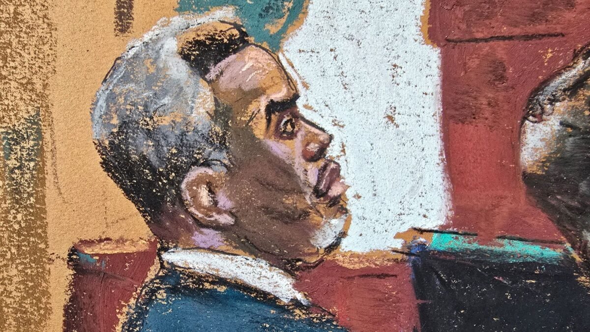 Sean "Diddy" Combs watches as Maurene Comey questions "Jane" during Combs' sex trafficking trial in New York City, New York, U.S., June 6, 2