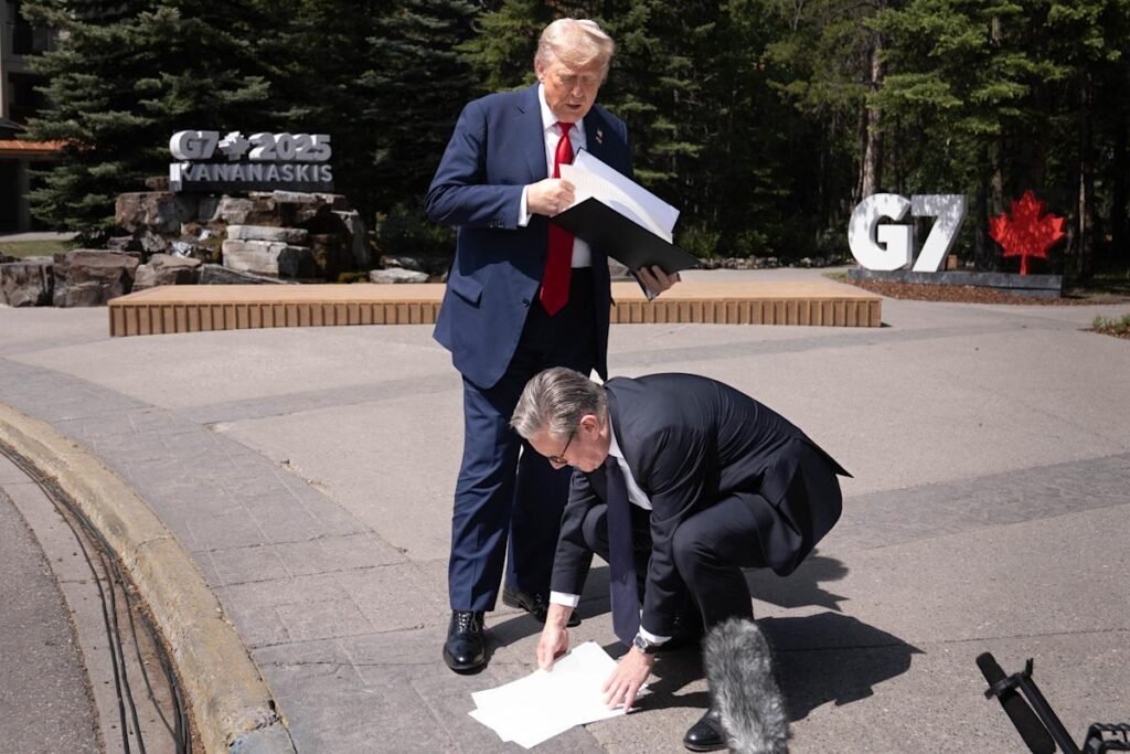 Trump leaves G7 with UK trade deal in hand, stalled EU talks, and 'tough' Japan