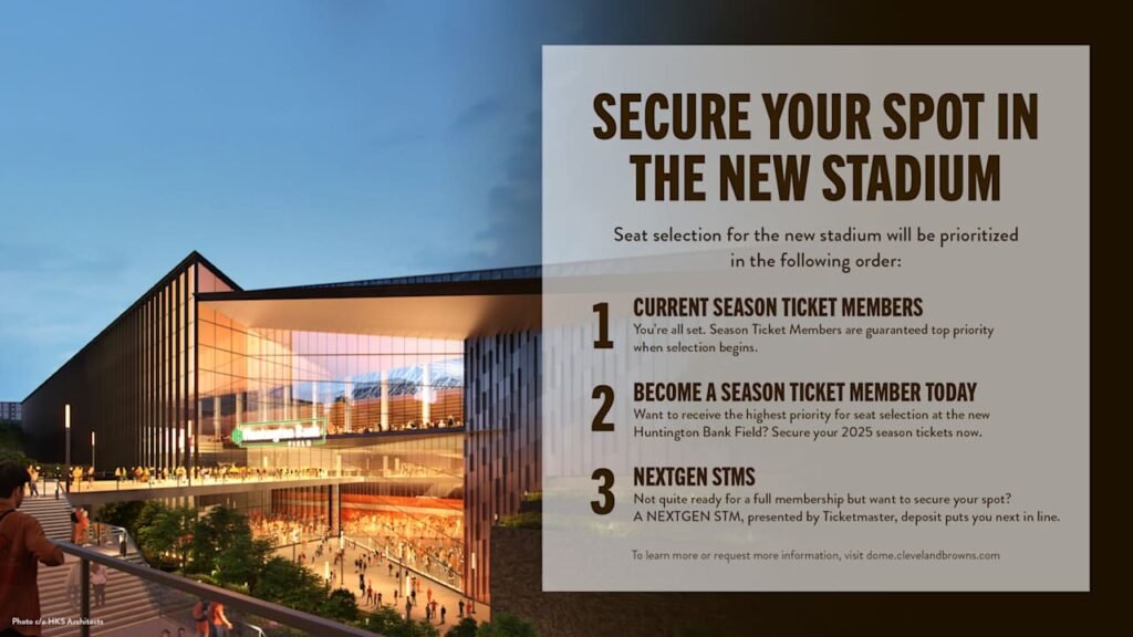 Current Season Ticket Members hold top priority for seat selection at new Huntington Bank Field
