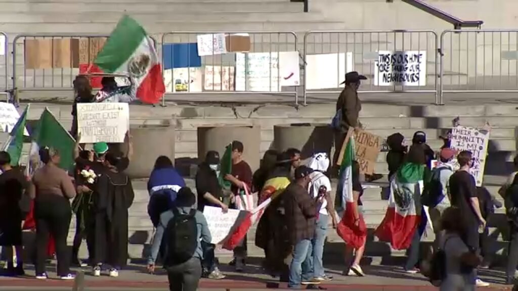 LA protests: Small demonstrations continue after massive 'No Kings Day' rally in downtown LA Saturday