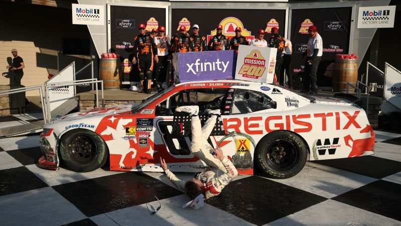 Connor Zilisch: NASCAR driver breaks collarbone while celebrating latest victory