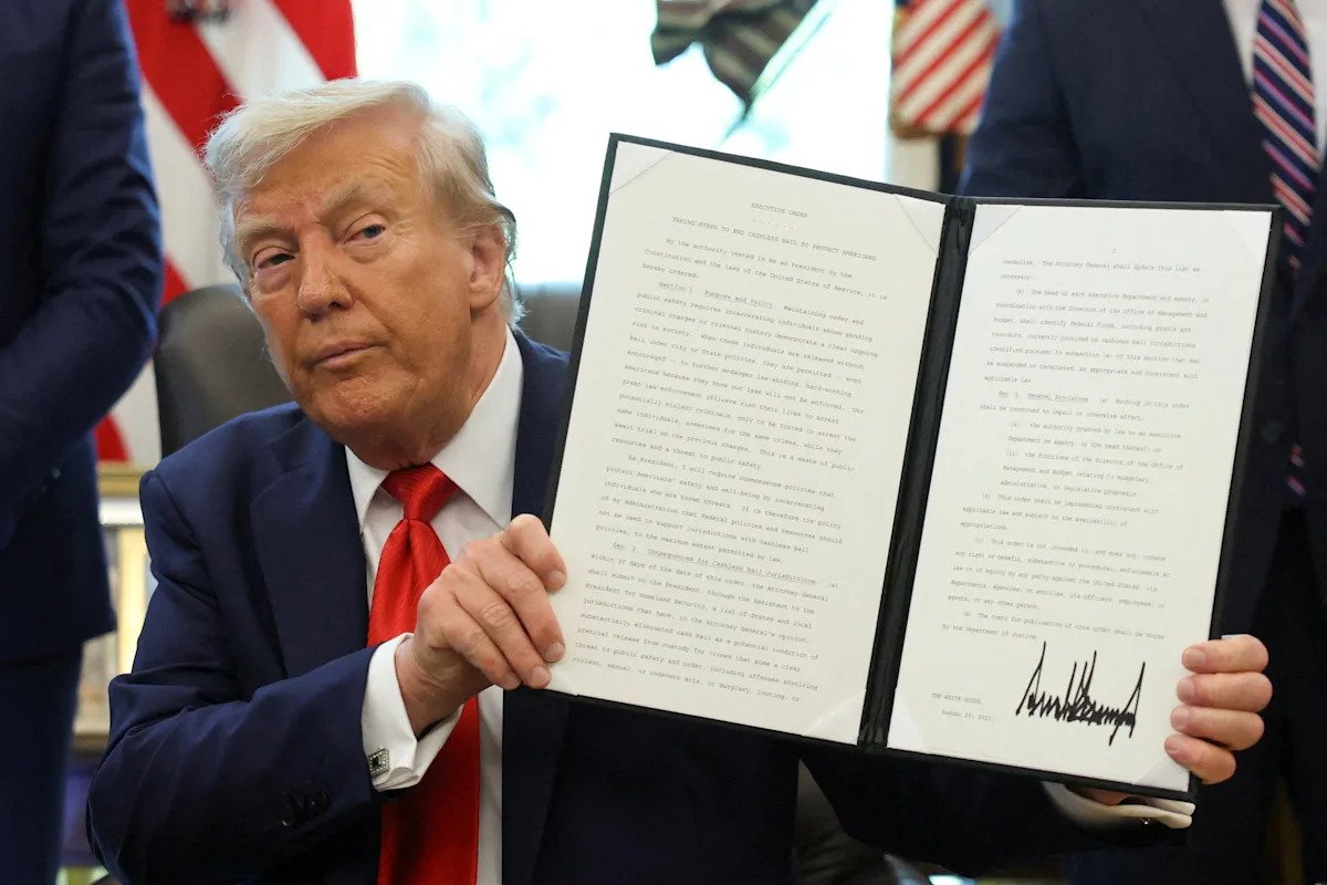 How many executive orders did Trump sign? Flag-burning, cashless bail latest