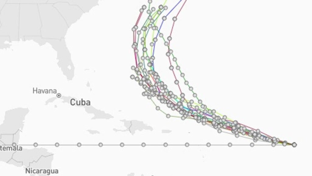 Tropical Storm Erin spaghetti models, tracker, path