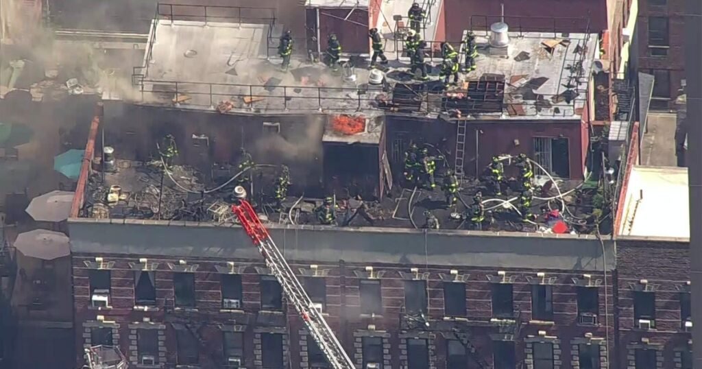 Upper East Side fire erupts on roof of building in NYC