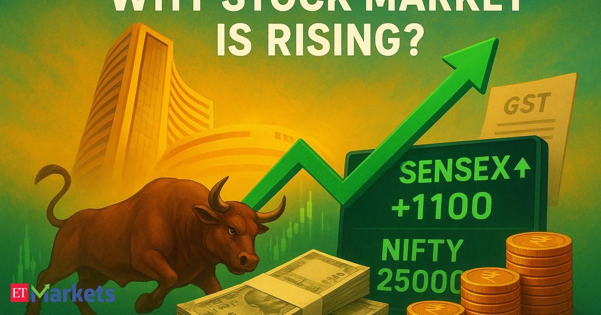 Why market is rising today? Sensex soars 1,100 pts, Nifty tops 25K; GST reforms among 5 key factors behind today's surge