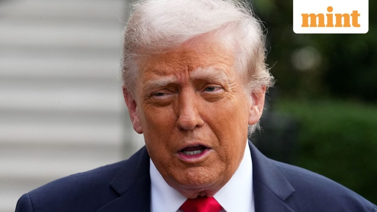 U.S. President Donald Trump speaks to the media before departing for a state visit to Britain, at the White House in Washington, D.C., U.S., September 16, 2025. REUTERS/Ken Cedeno