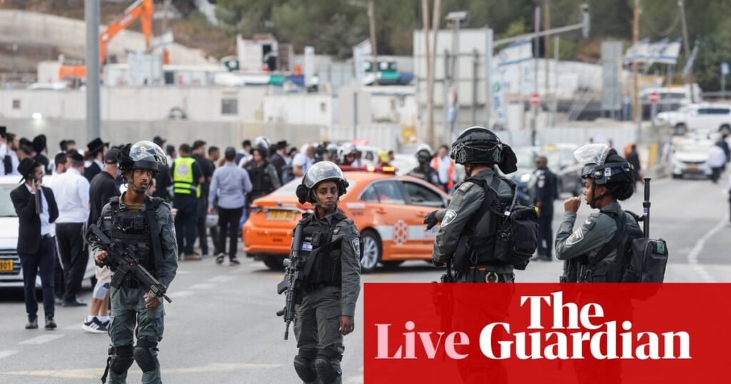Five people killed in Jerusalem shooting; Israel threatens Gaza City with ‘powerful hurricane’ – Middle East crisis live | Gaza
